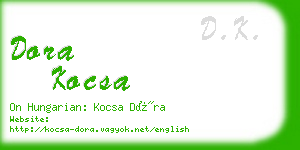 dora kocsa business card